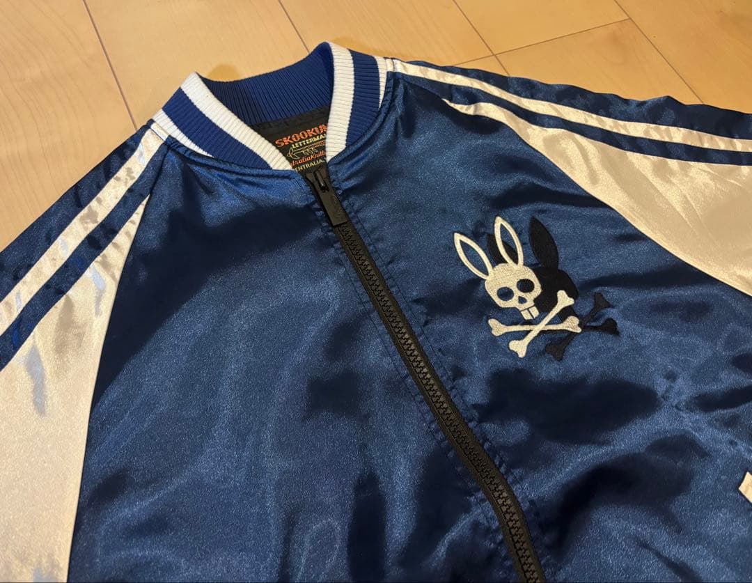 サイコバニー×スクーカム　バニーロゴ スカジャン　コラボ　ブルゾン　刺繍