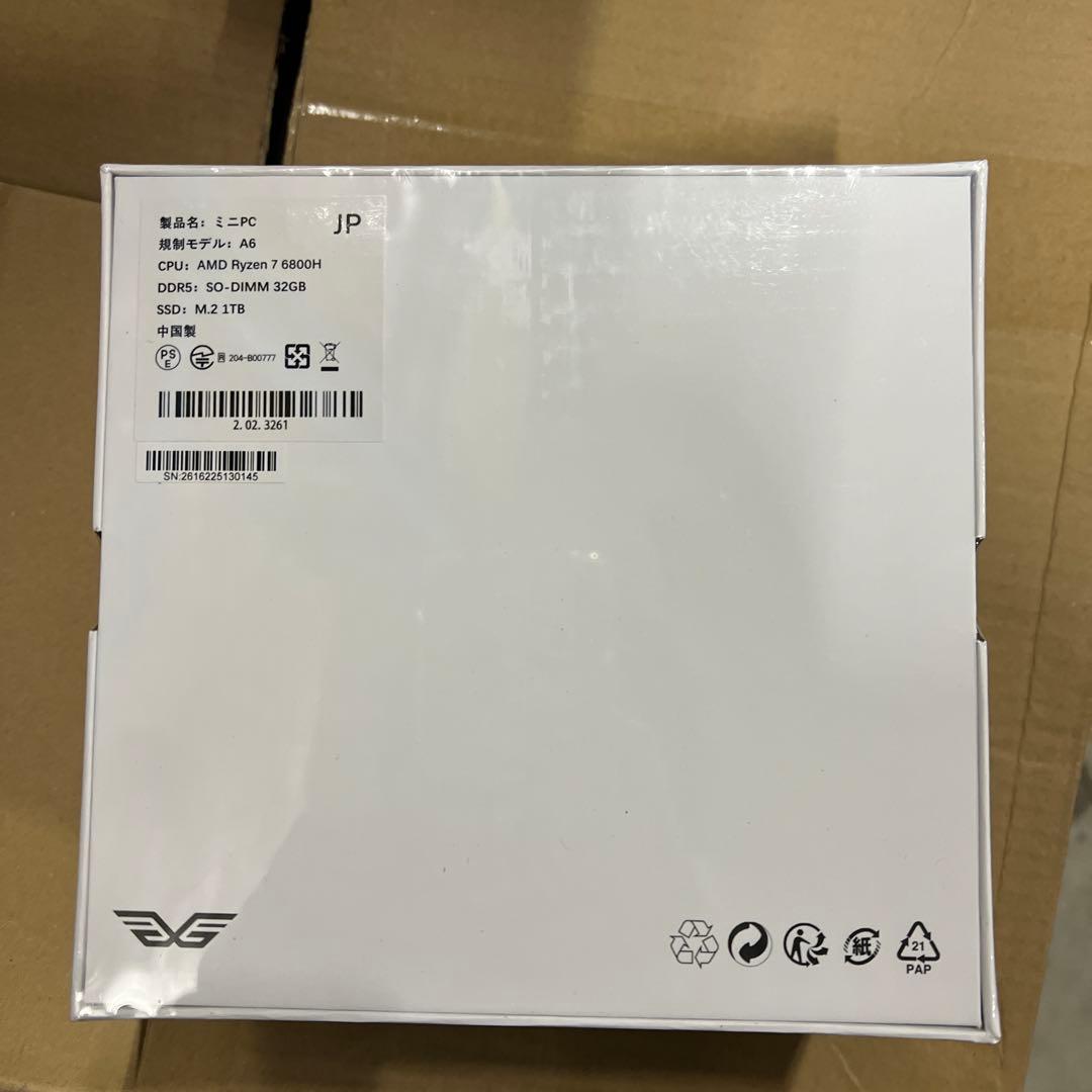 未開封品GEEKOM A6 ミニpc、AMD Ryzen 7 6800H搭載