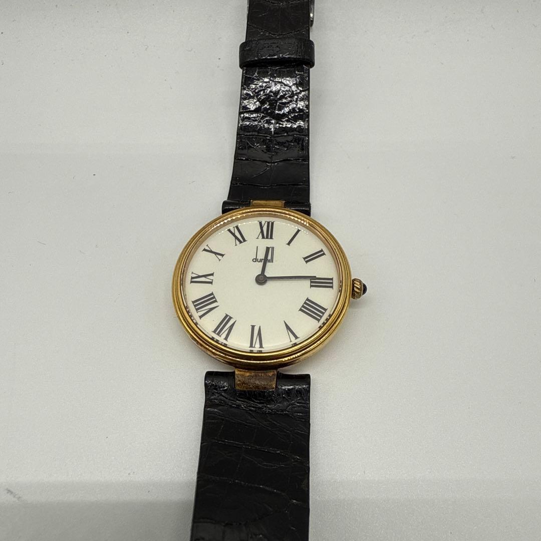 に*ん様 ダンヒル　クォーツ腕時計 ローマ数字 白文字盤 黒