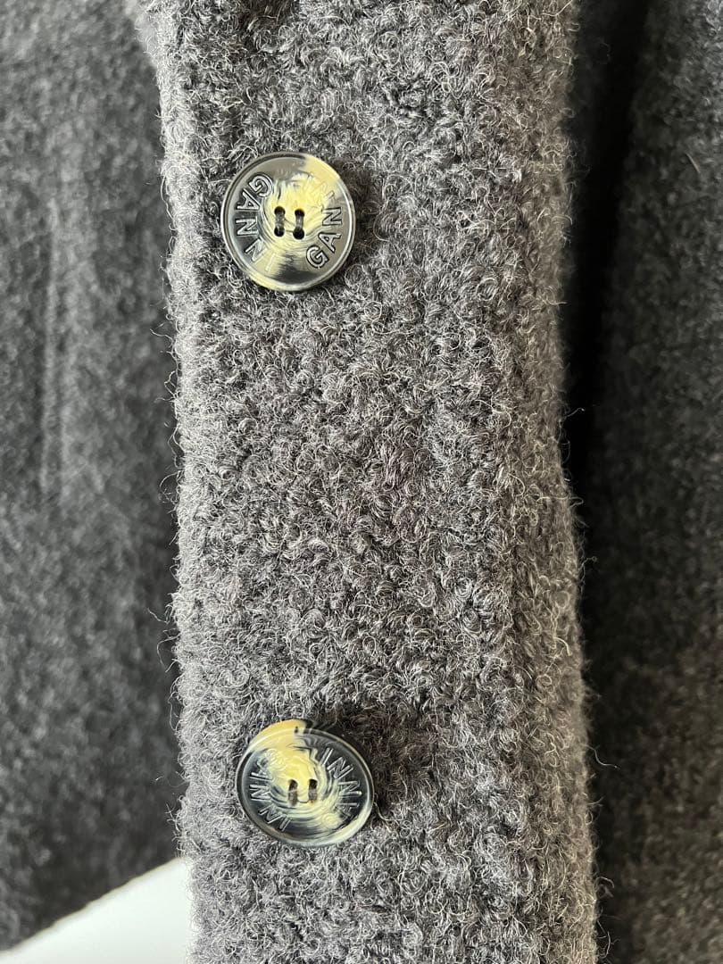 GANNI Recycled wool-blend bouclé coat