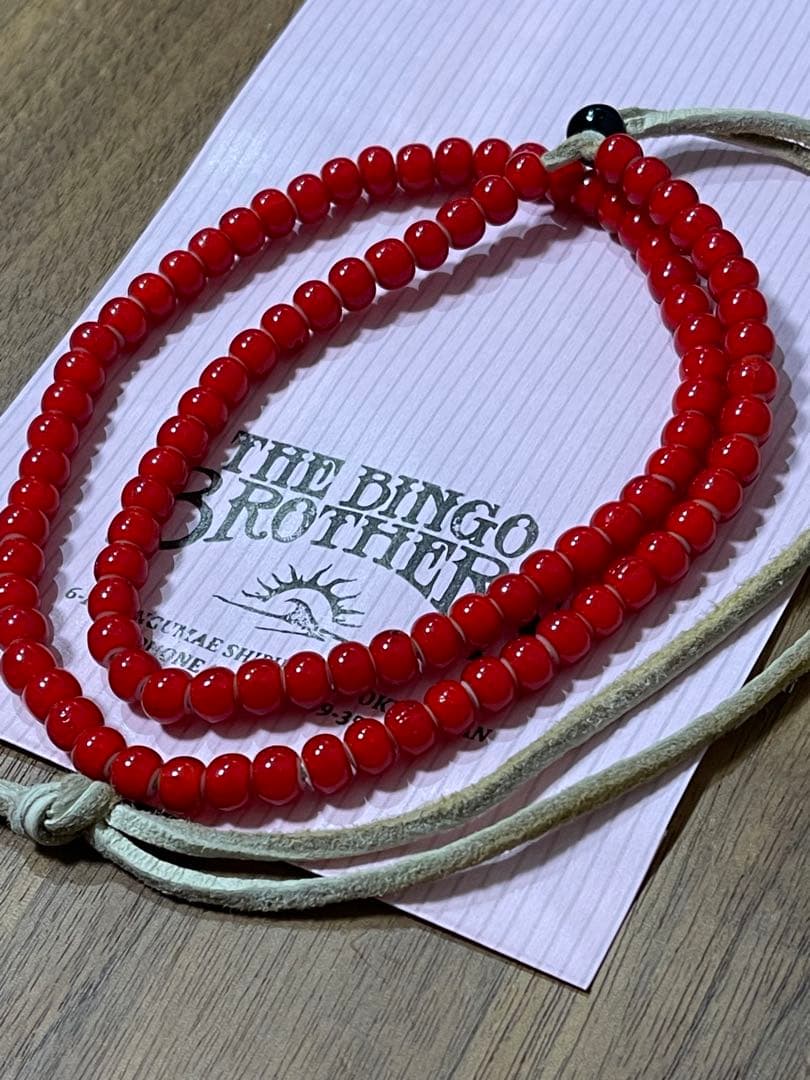 【新品】THE BINGO BROTHERS赤ビーズ ホワイトハーツ ネックレス