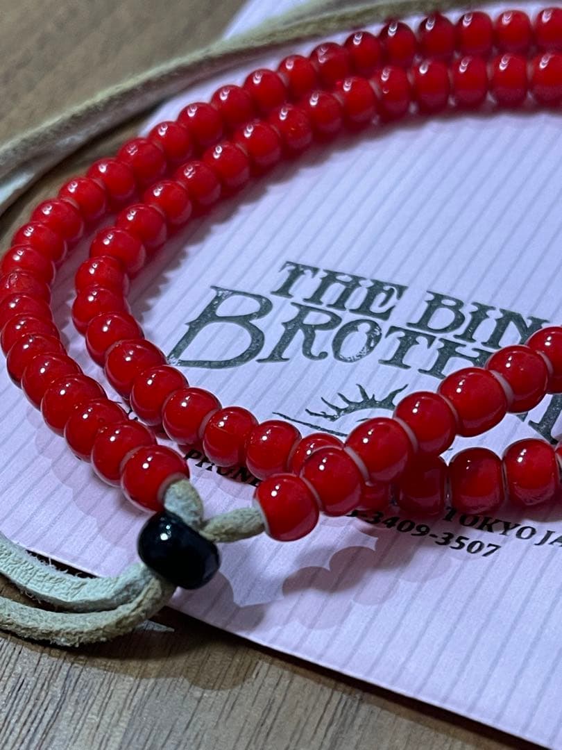 【新品】THE BINGO BROTHERS赤ビーズ ホワイトハーツ ネックレス