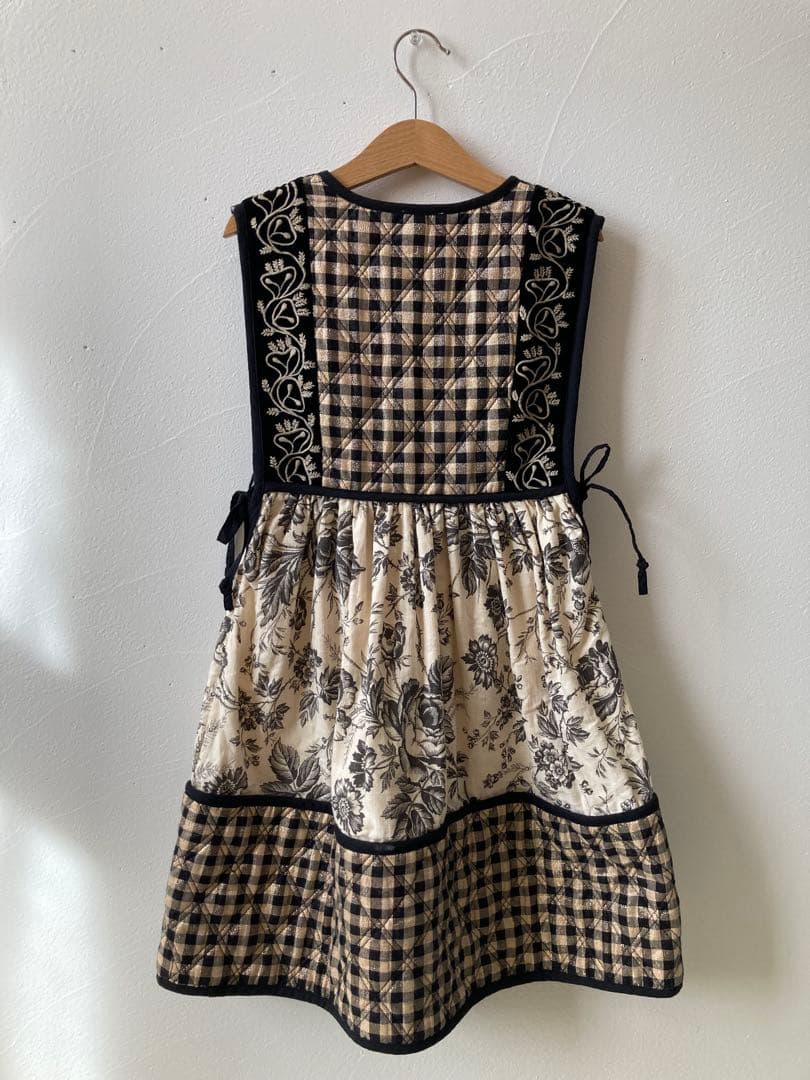 Bonjour Diary ボンジュールダイアリー　キルティングワンピース　8y