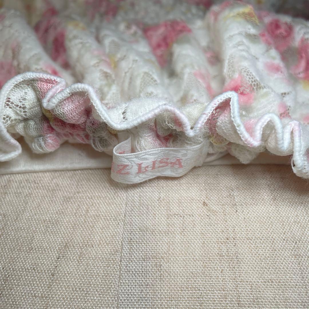 00s 希少 LIZLISA 起毛パワネ総レースオフショルローズワンピ 姫ロリ