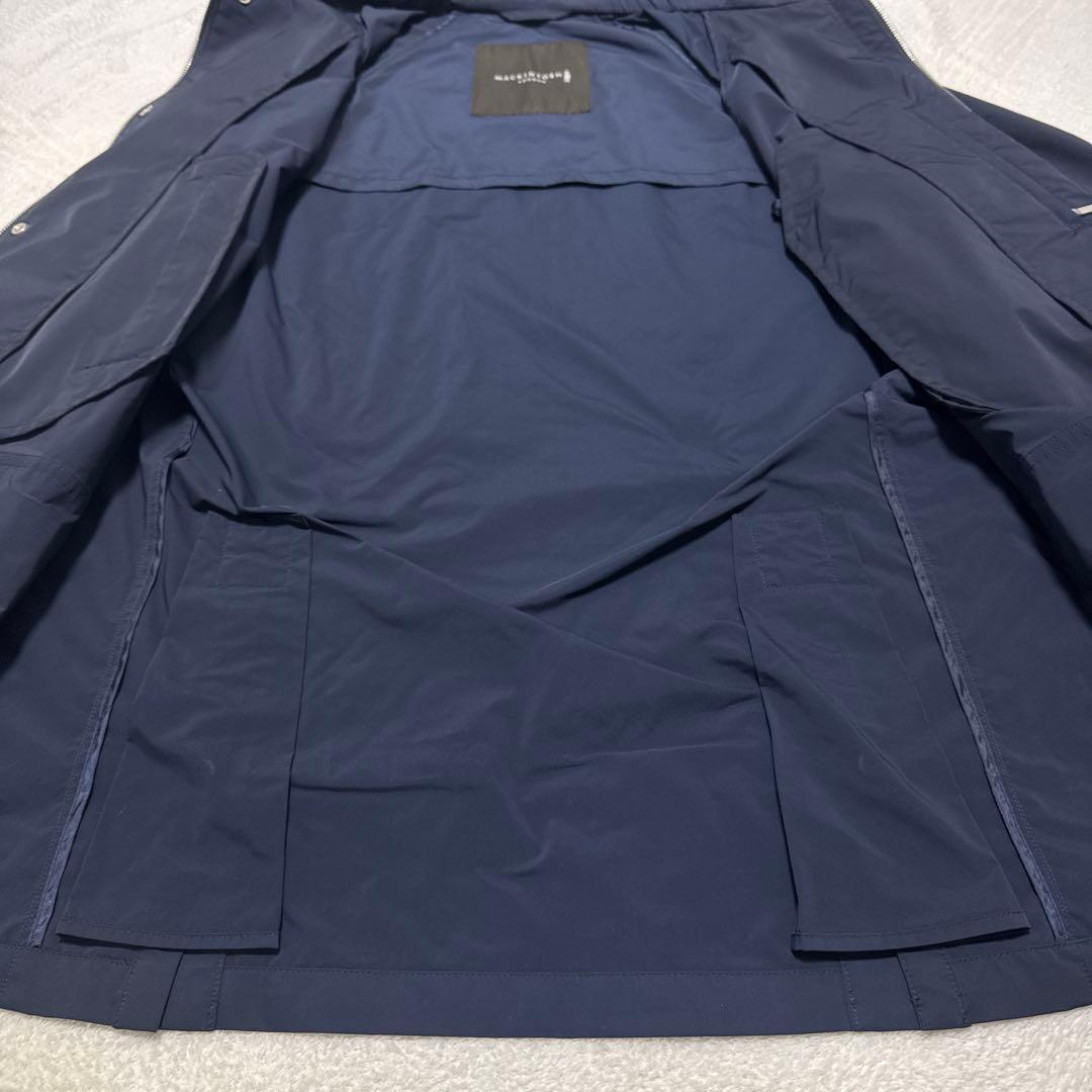 美品 マッキントッシュロンドン マウンテンパーカー 42 ネイビー 撥水 ジップ