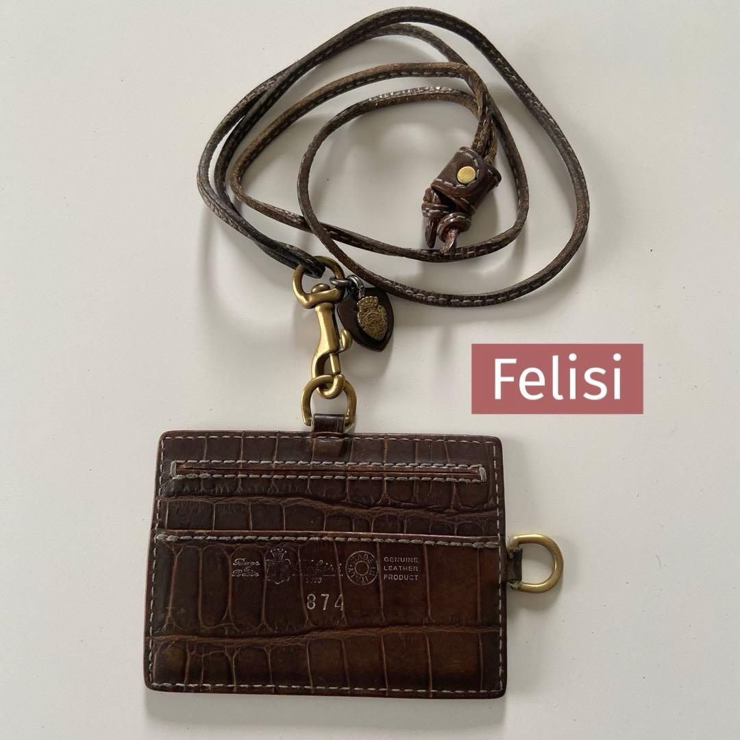 フェリージ パスケース IDケース 定期入れ クロコ型押し Felisi