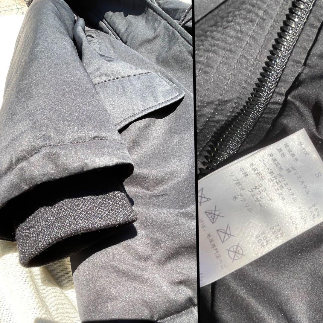 上質 ダウンコート ファー ボア ミリタリー モッズコート 黒 リブ オシャレ