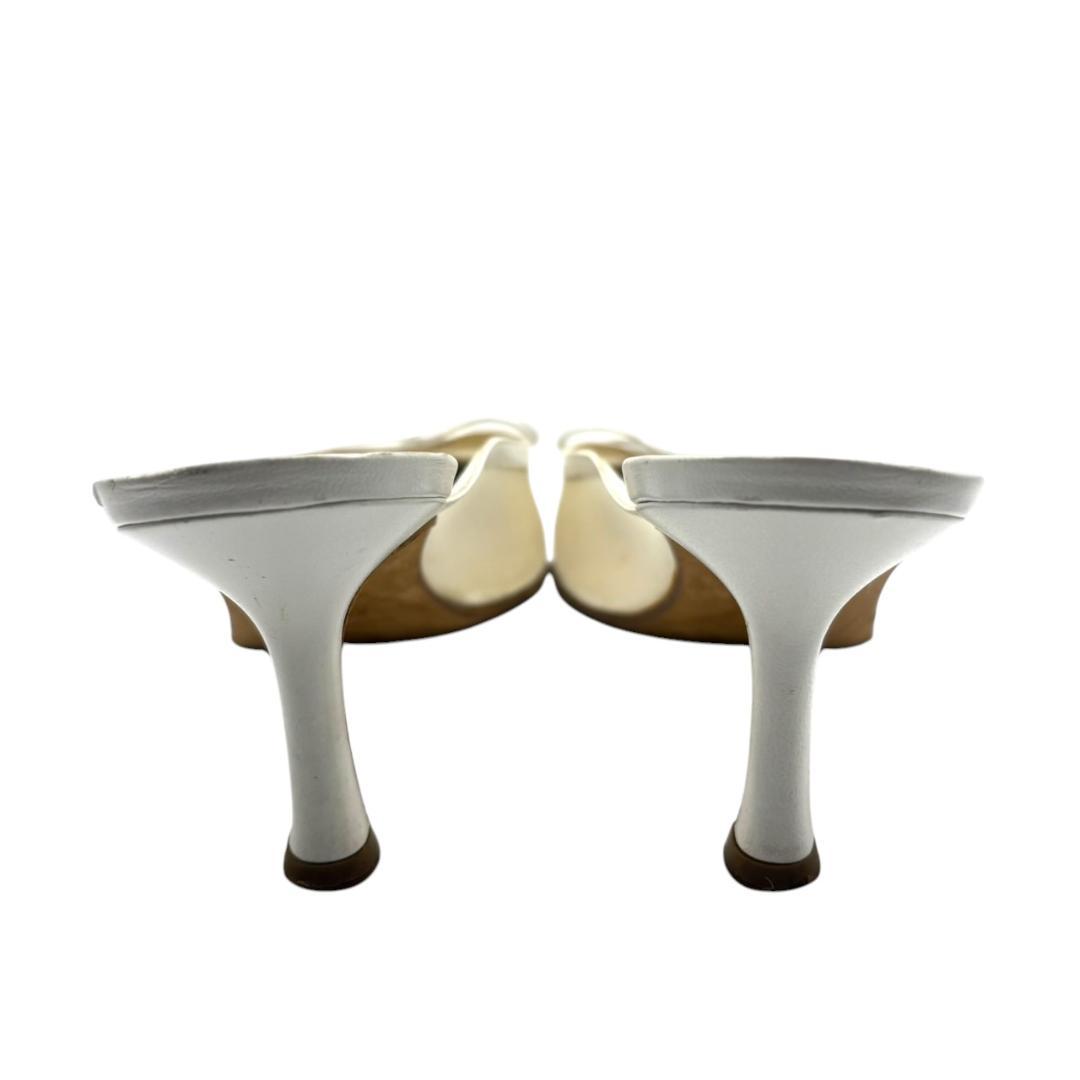 シャネル CHANEL 白 ミュール メッシュ ココマーク