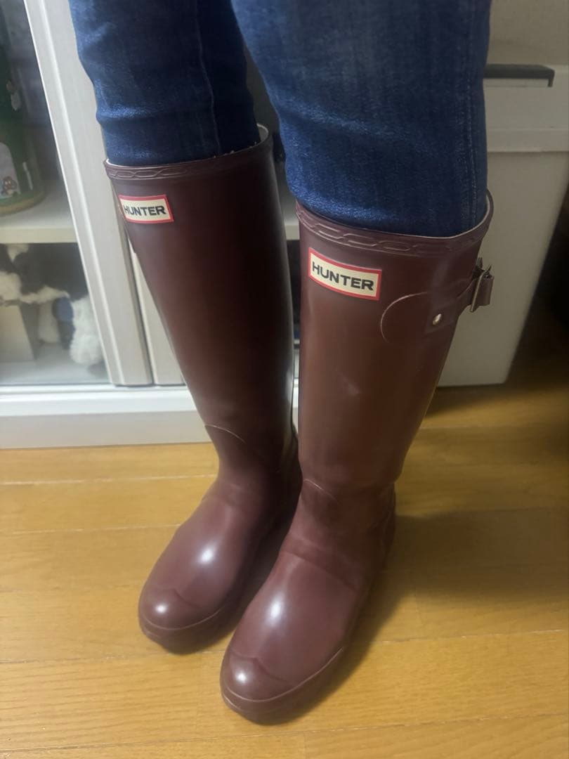 HUNTER レインブーツ ブーツ ブラウン 23.5 ハンター