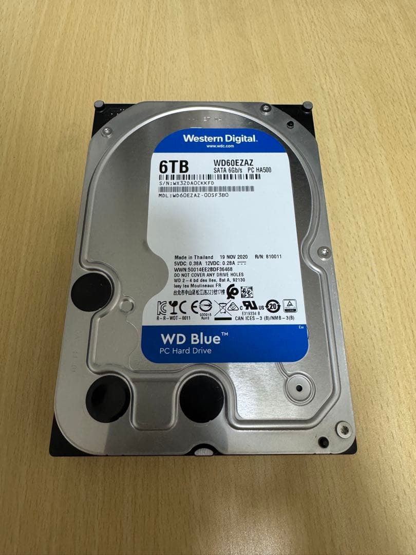 WesternDigital WD Blue 6TB HDD WD60EZAZ②