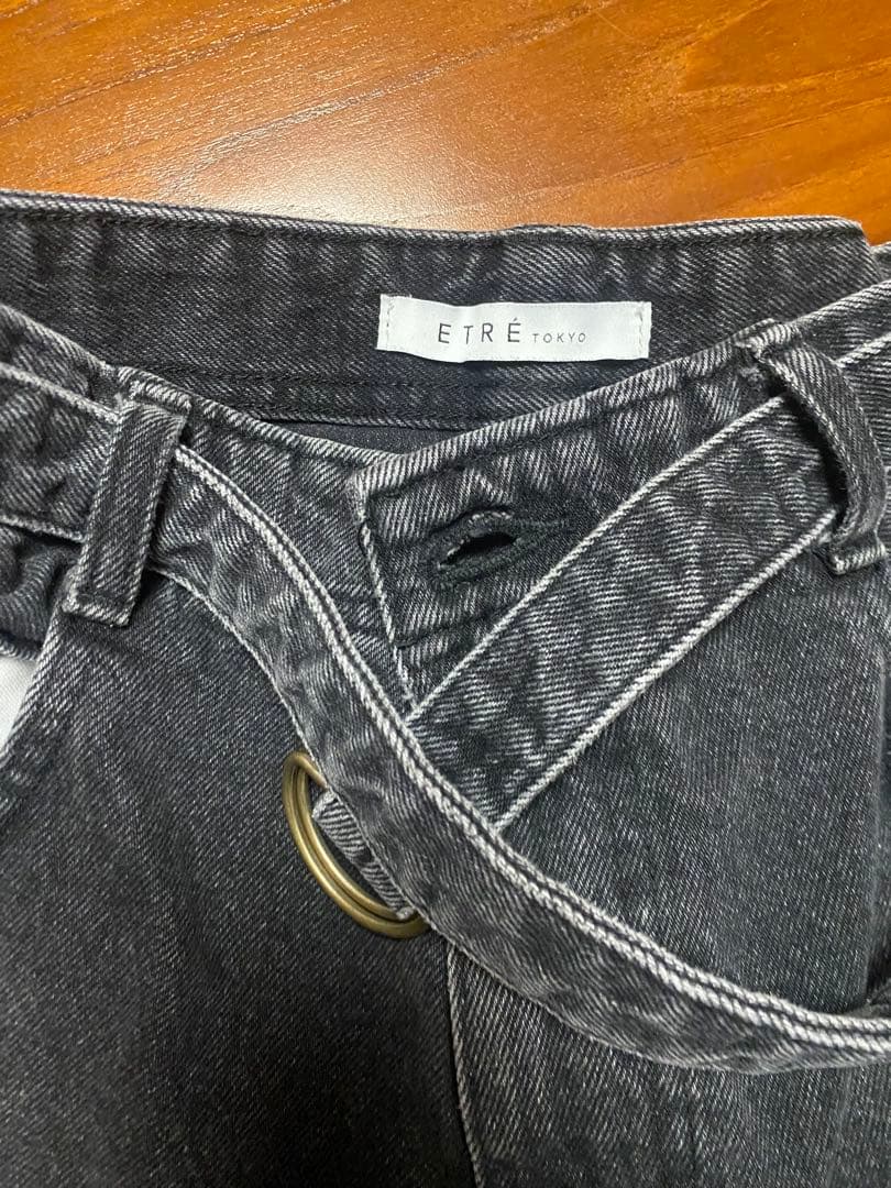 etre tokyo EDWIN ベルテッドワイドデニムパンツ　S