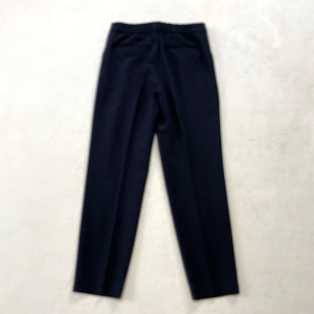 【美品】プラステ ノーカラー セットアップ パンツ スーツ ネイビー Ｌ