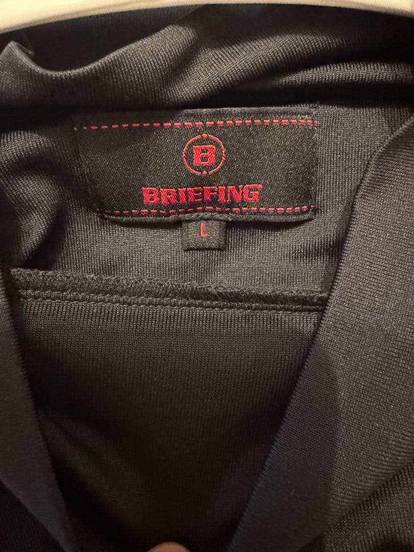 BRIEFING ハイネック長袖シャツ L 黒/白