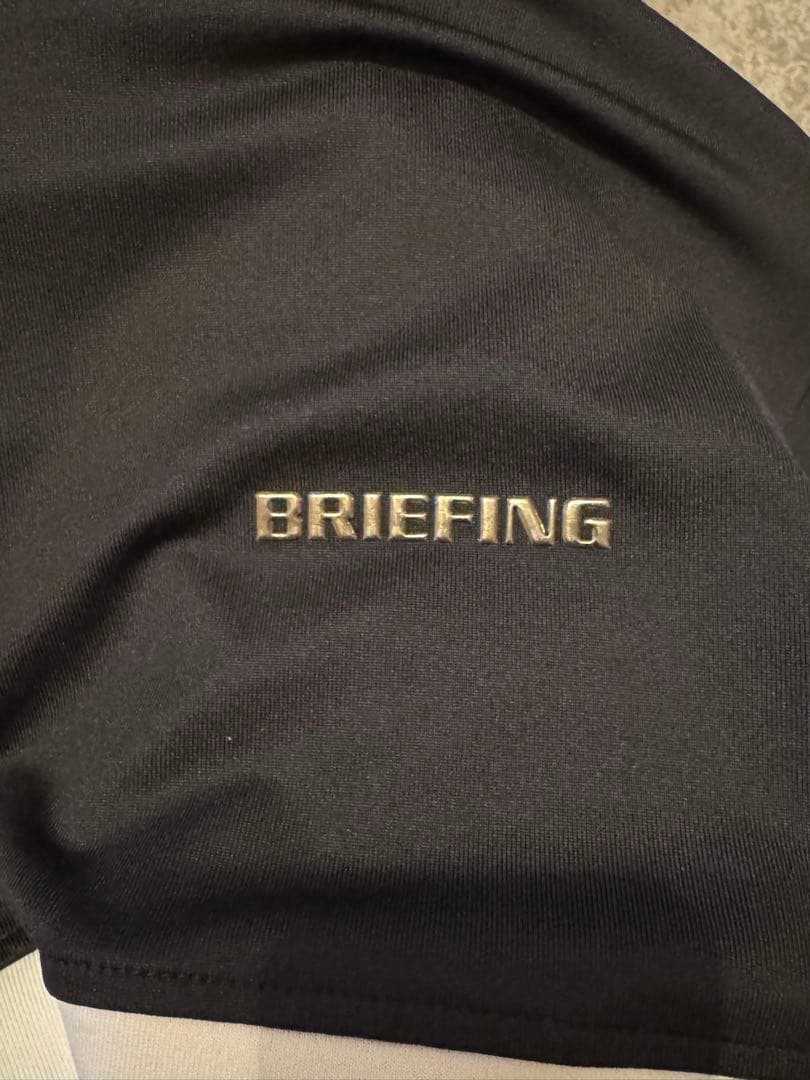BRIEFING ハイネック長袖シャツ L 黒/白