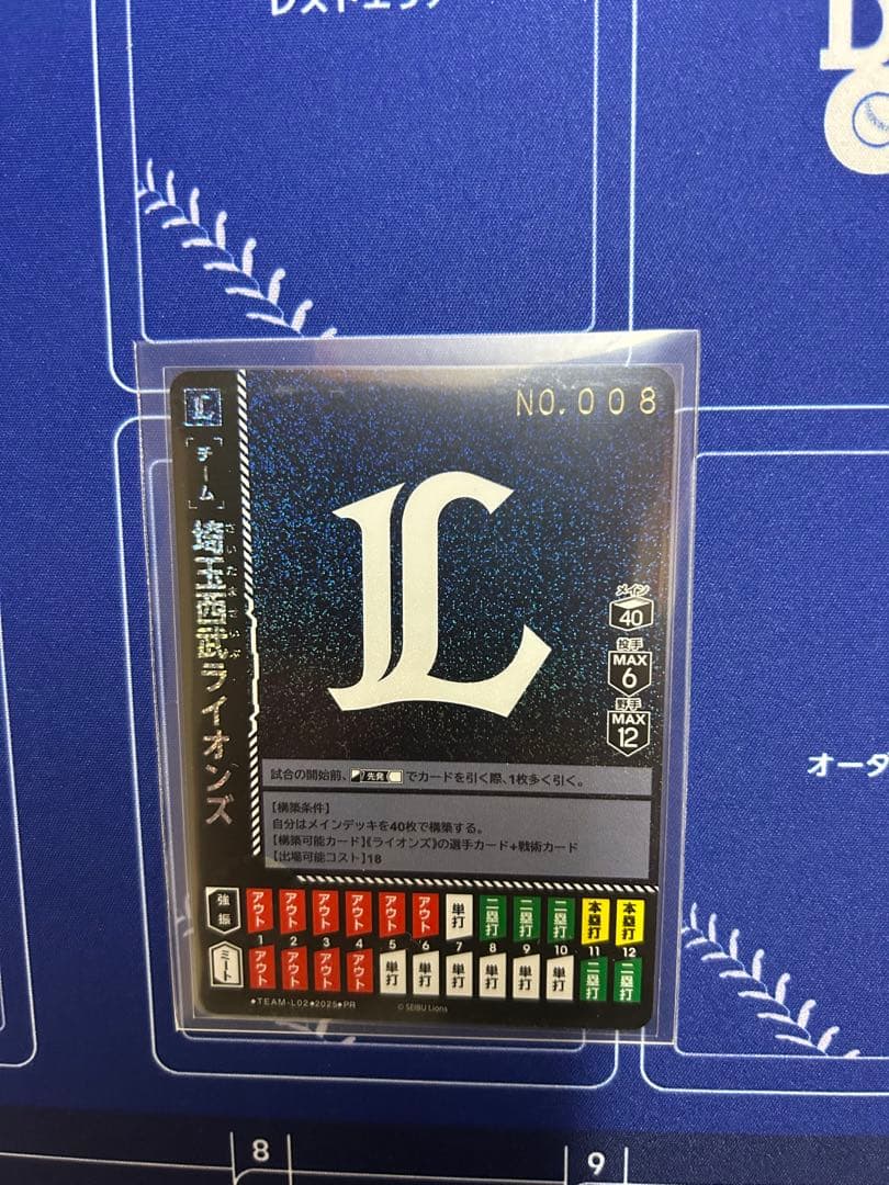 く*ぐ様 ドリームオーダー　西武シリアル008 チームカード　プロモ