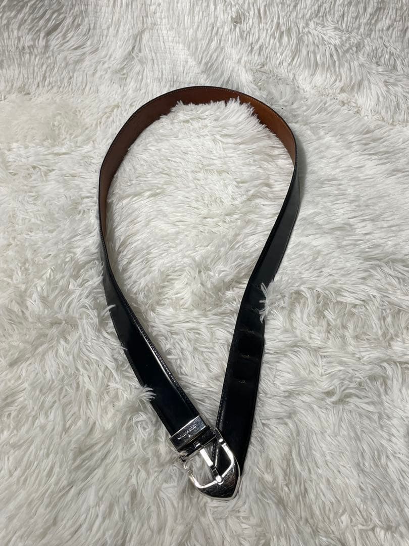 LOUIS VUITTON ルイヴィトン 本革 レザーベルト 黒 シルバー金具