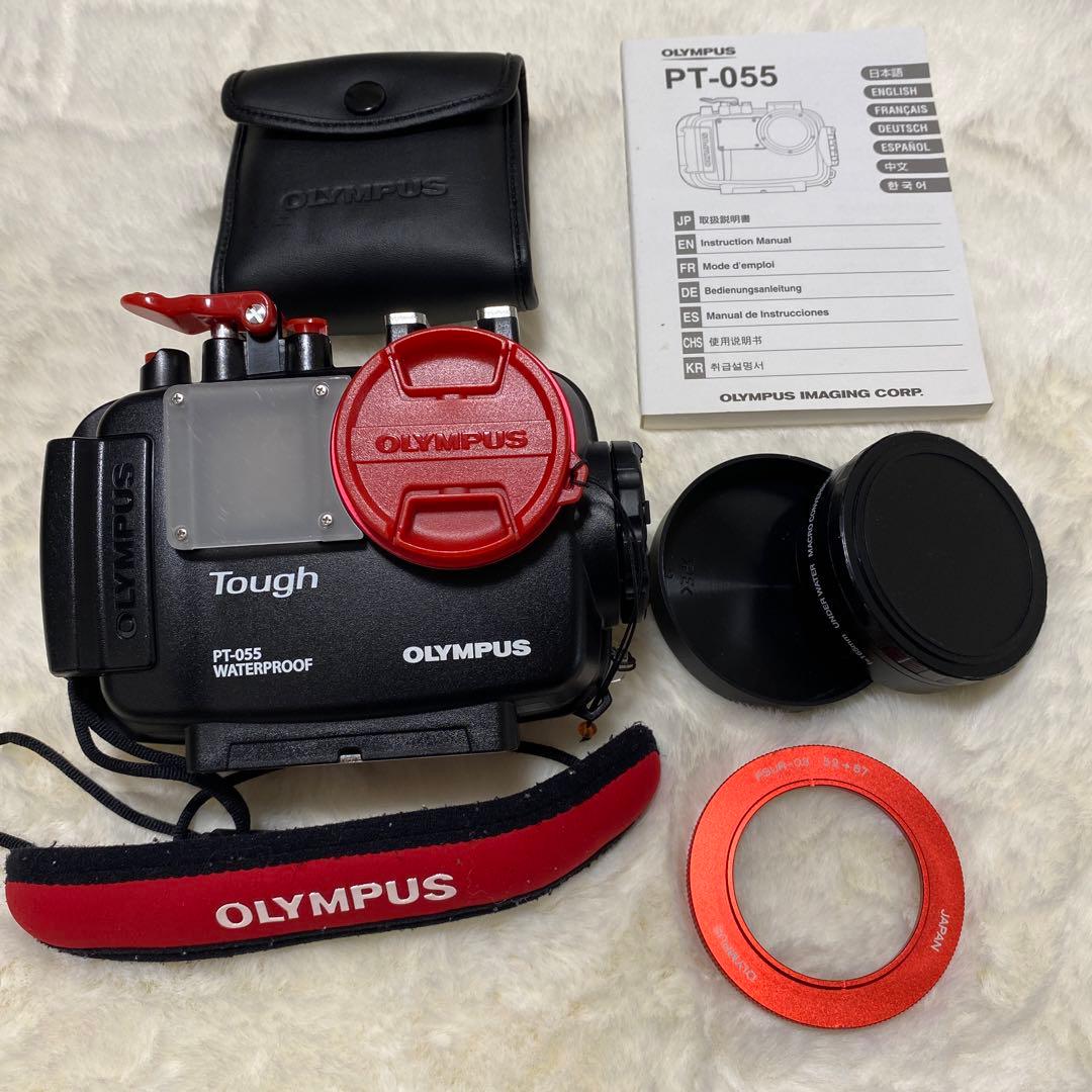 OLYMPUS PT-055 ハウジング 防水プロテクター レンズなど4点セット