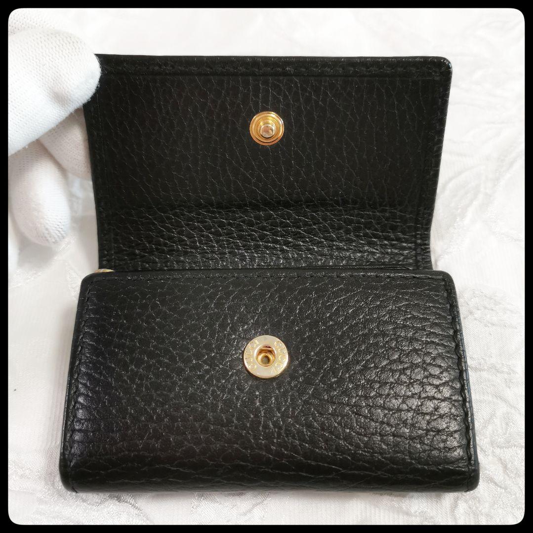 グッチ　GUCCI　6連キーケース　プチマーモント　ダブルG 黒　ブラック