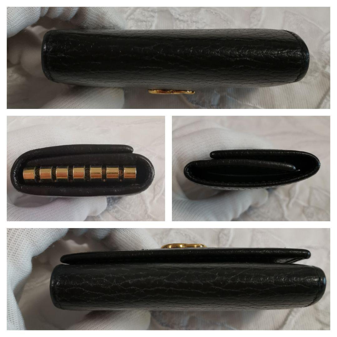 グッチ　GUCCI　6連キーケース　プチマーモント　ダブルG 黒　ブラック