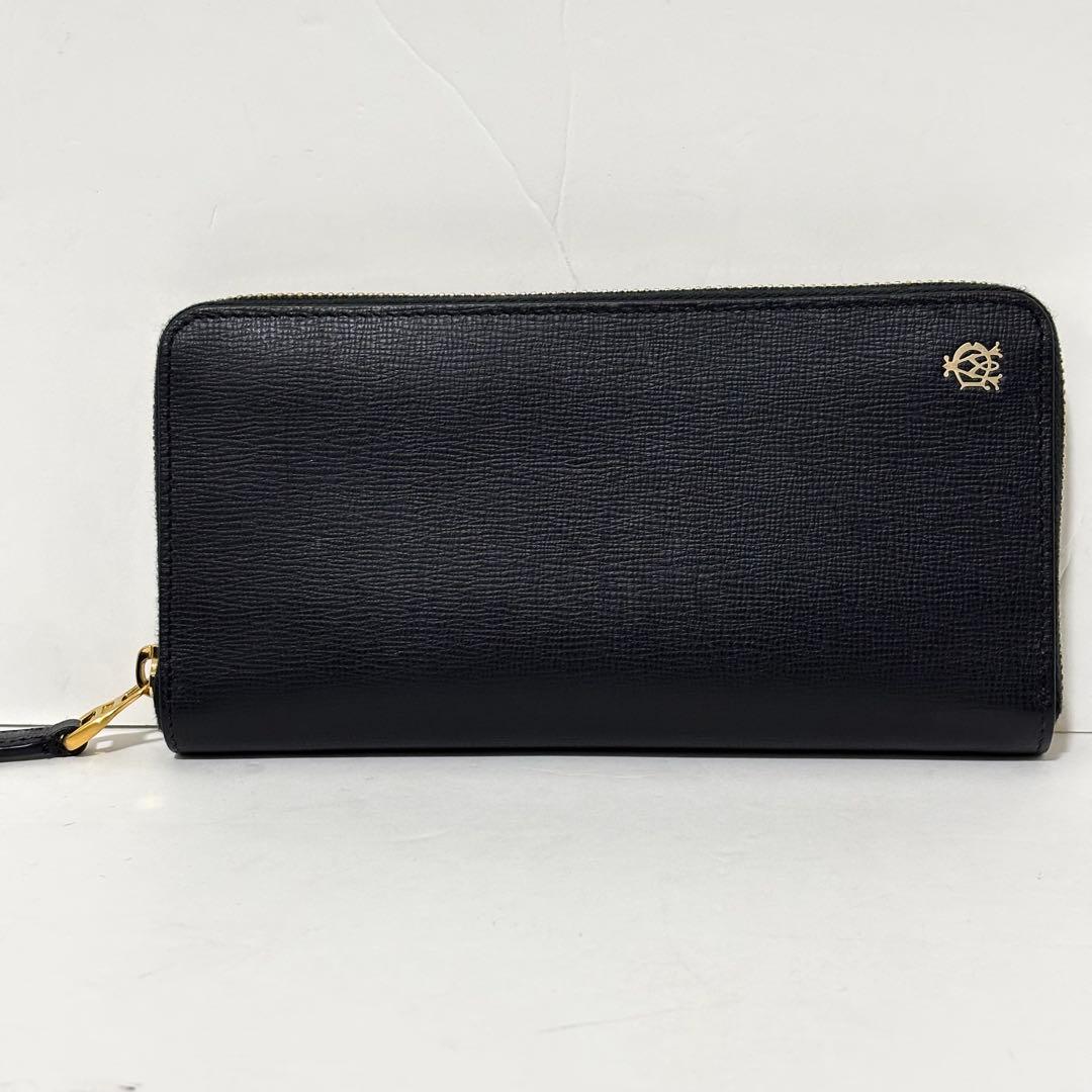 極美品 ダンヒル カドガン 長財布 ラウンドジップ ブラック