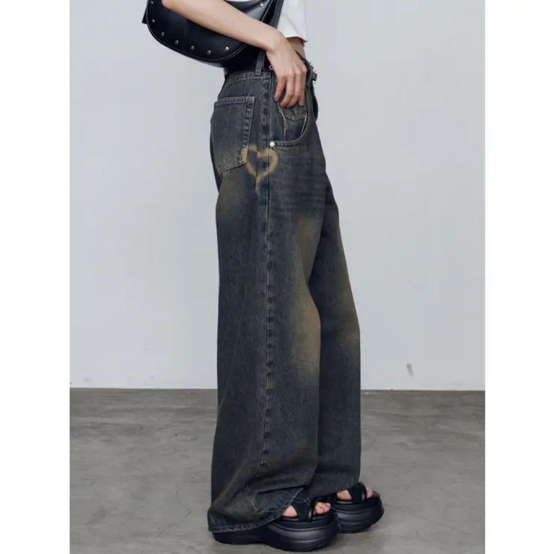 新品　emoda グラフィックルーズジーンズ　デニム