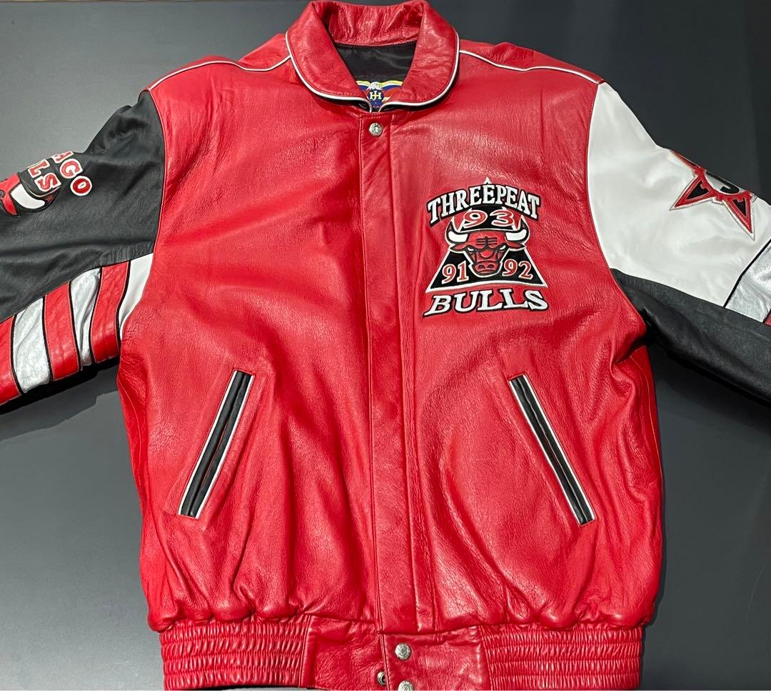 ジェフハミルトン シカゴブルズ 3連覇記念レザージャケット 革ジャン USA製