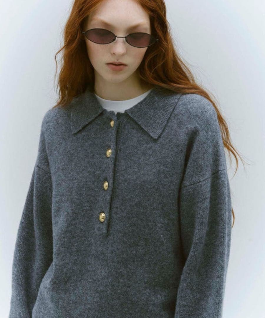 ADAM ET ROPÉ ポロシャツニットプルオーバーグレー F