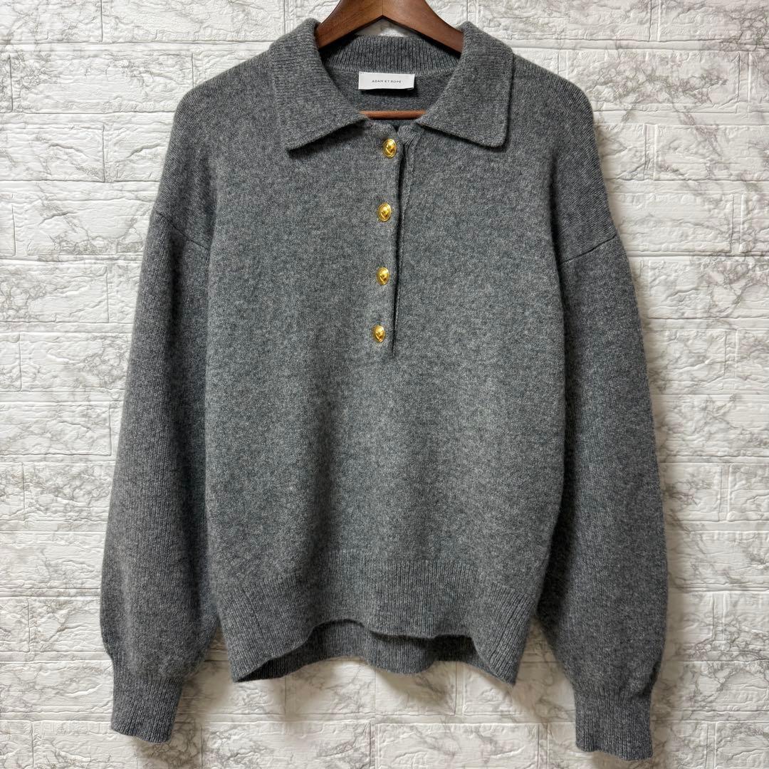ADAM ET ROPÉ ポロシャツニットプルオーバーグレー F