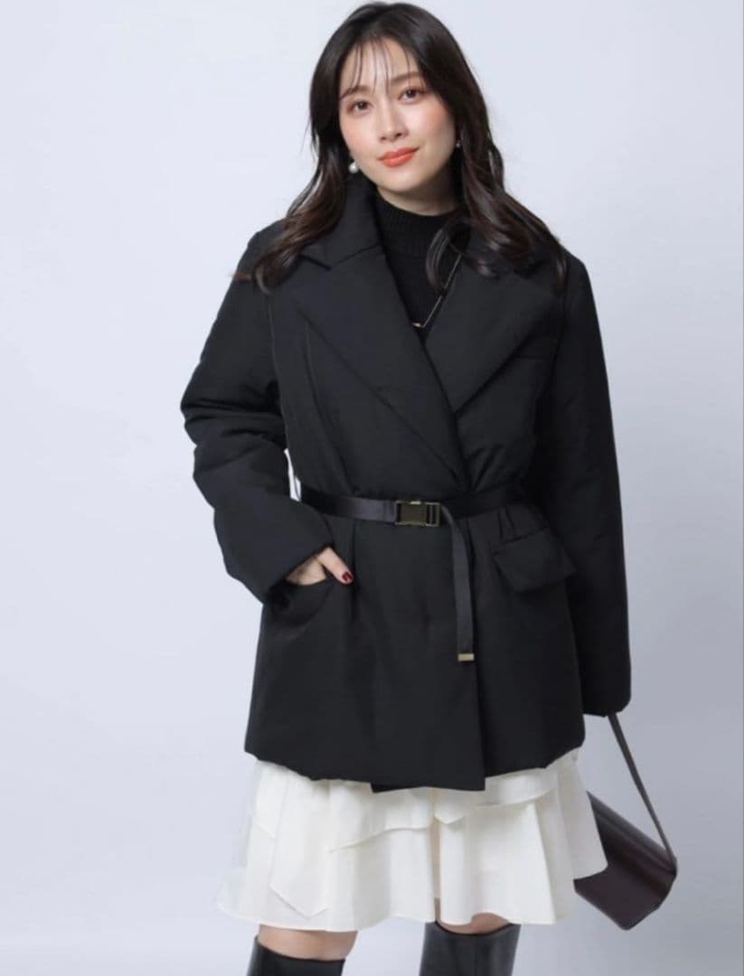 新品タグ付《泉里香さん×Oggiコラボ》テーラードパディングコート 手洗い可能