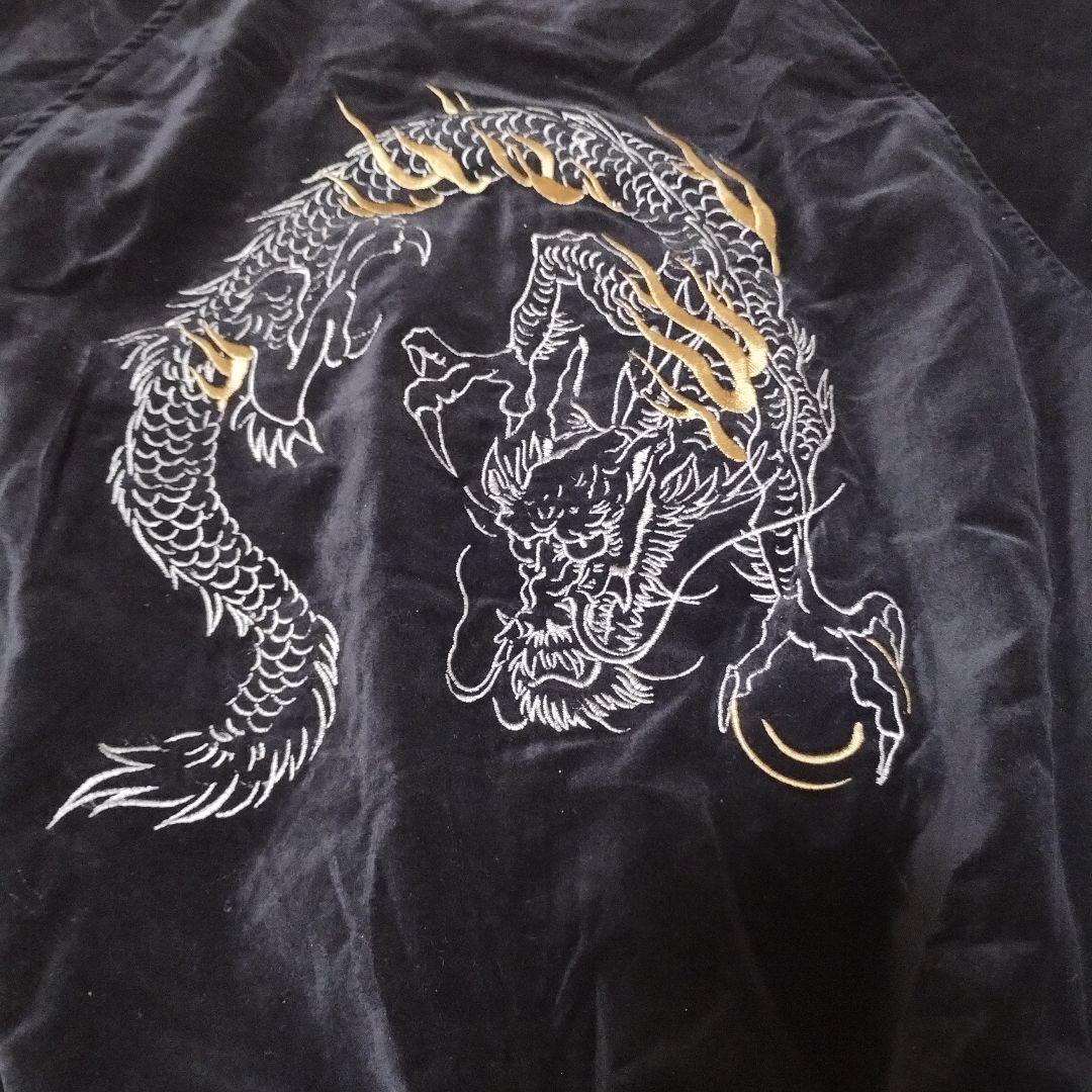 ドラゴン刺繍 ベロア生地スカジャン　BARCEDOS