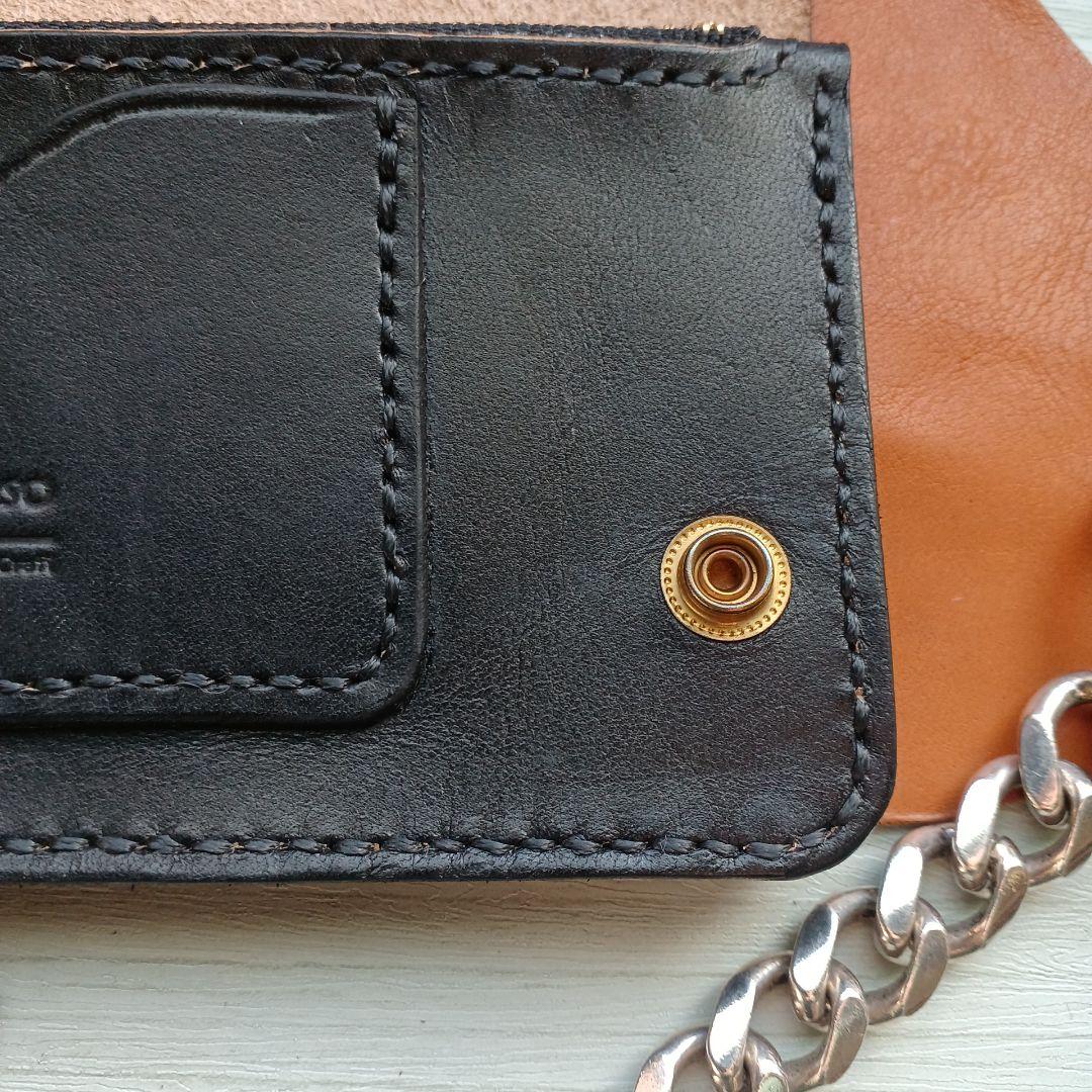 トラッカーウォレット　ロング　茶芯　ハンドメイド