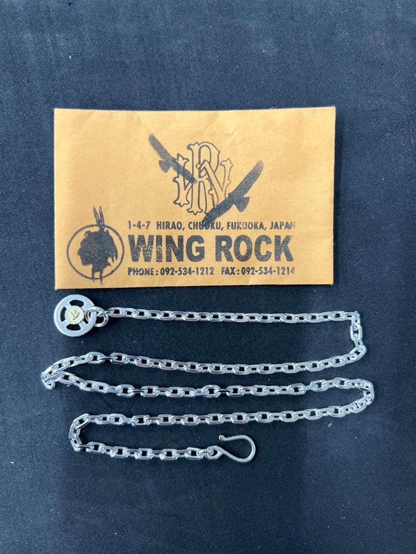 『カメ』WING ROCKシルバーチェーンネックレスK18付ホイールフック
