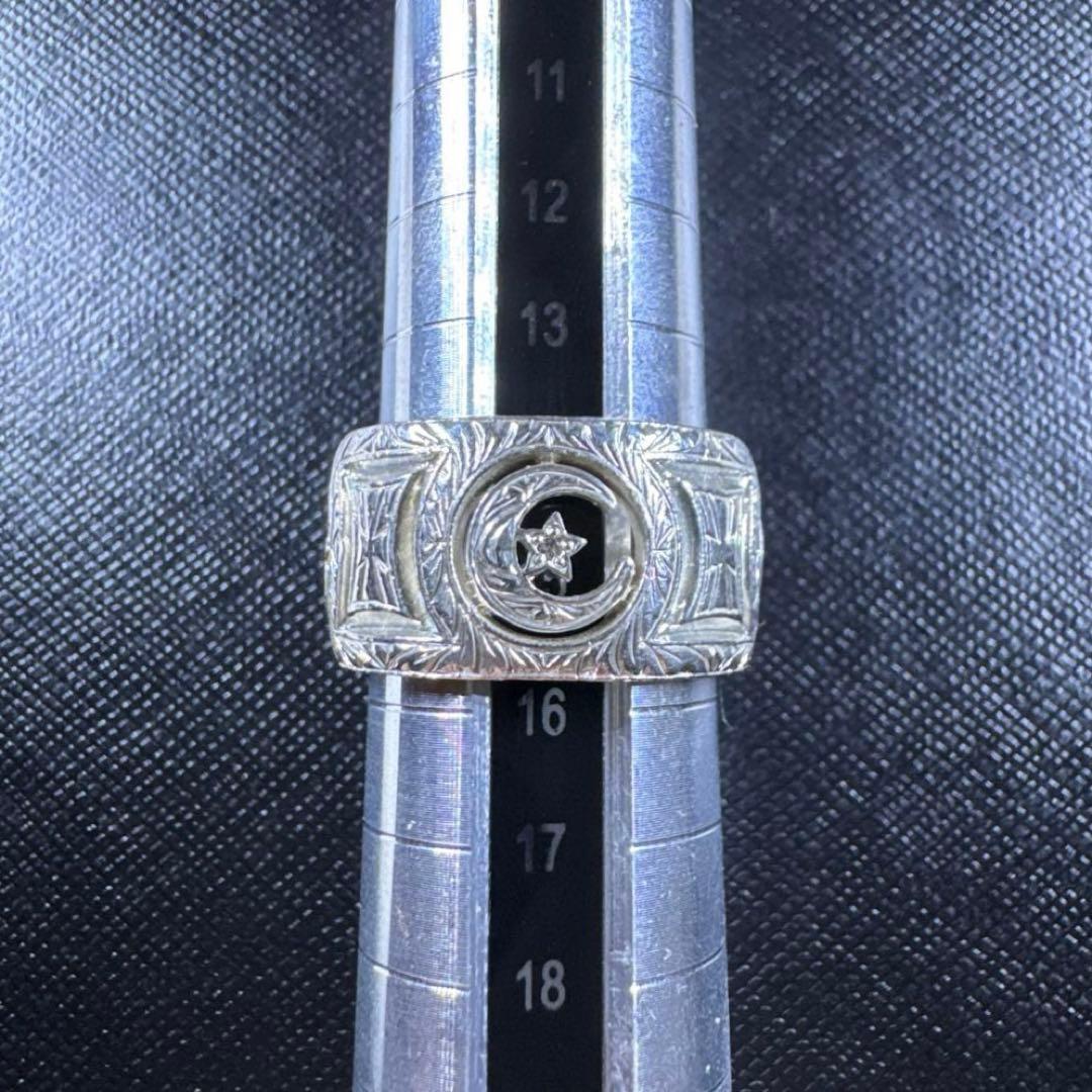 【状態良好】ローリーロドキン　エングレイブ　ムーンラウンド　リング　15.5号