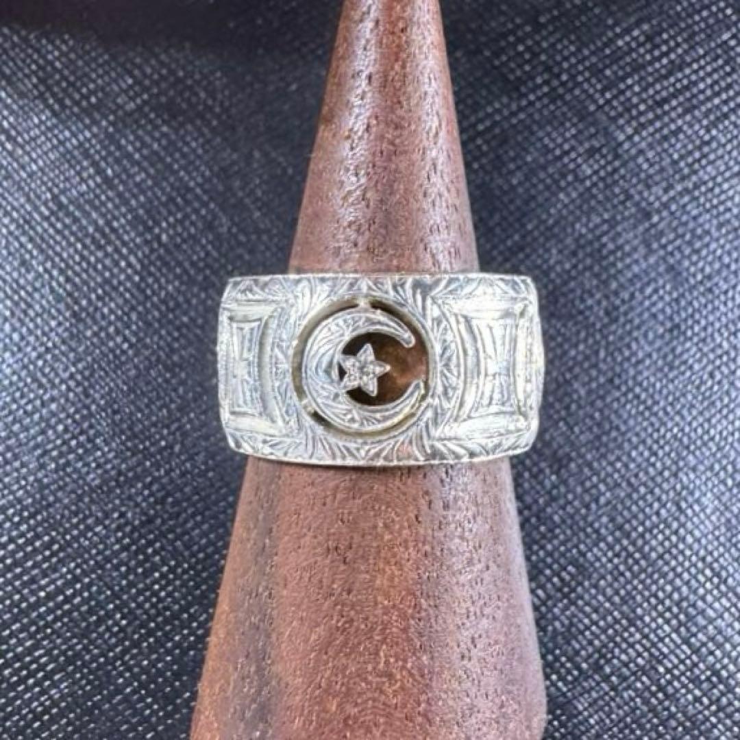 【状態良好】ローリーロドキン　エングレイブ　ムーンラウンド　リング　15.5号