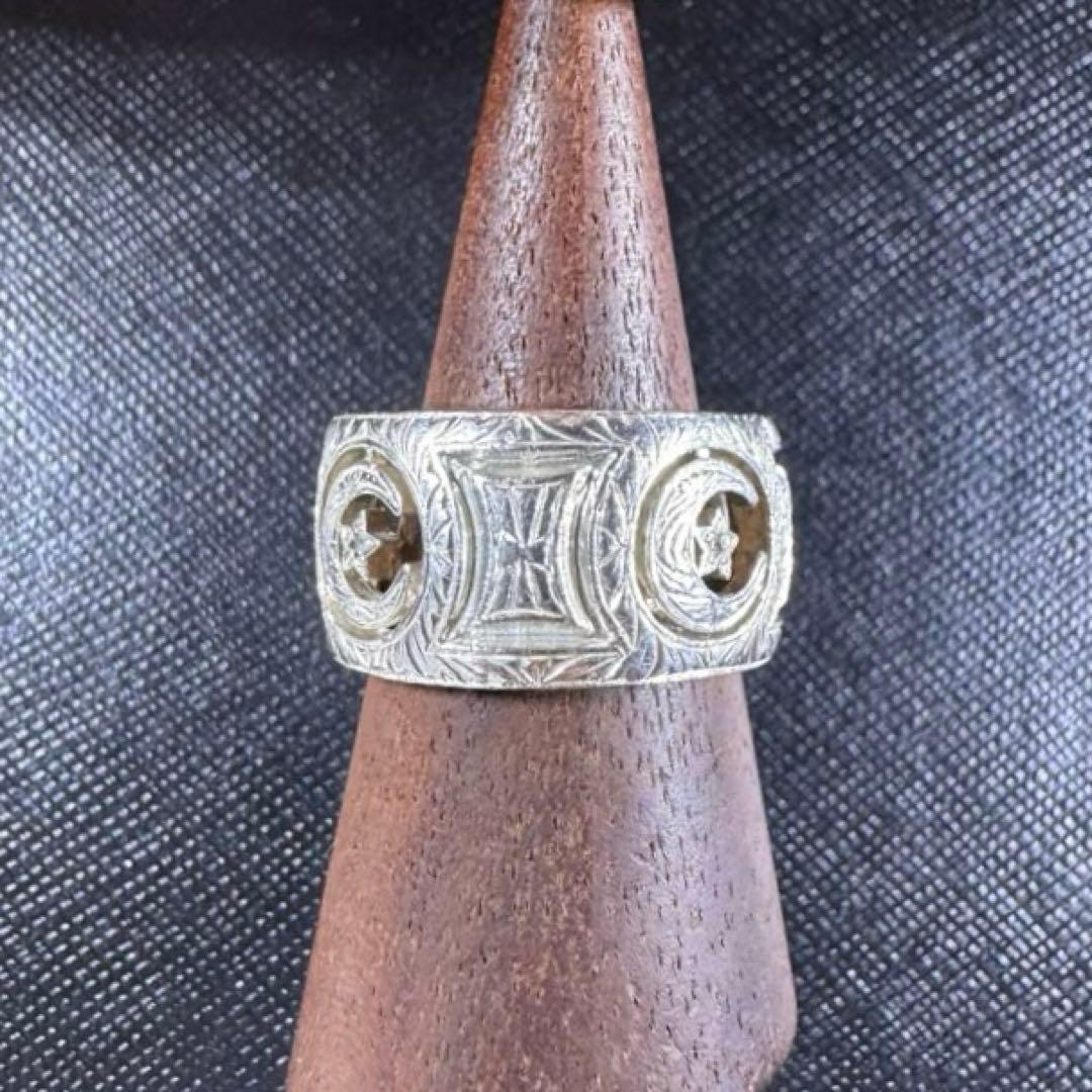 【状態良好】ローリーロドキン　エングレイブ　ムーンラウンド　リング　15.5号