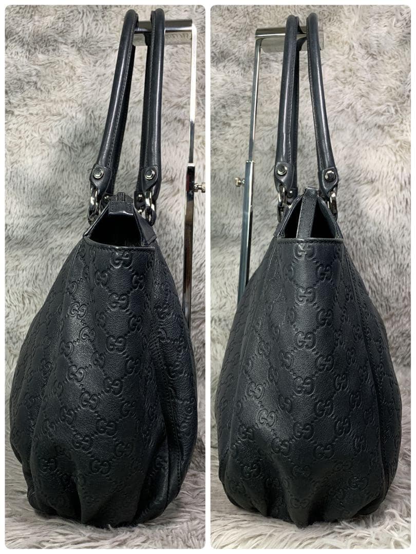 GUCCI グッチ アビー シマレザー トートバッグ ショルダーバッグ レザー