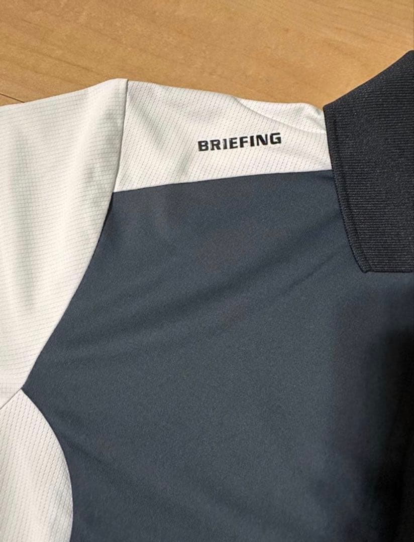 BRIEFING ポロシャツ ダークグレー/ホワイト