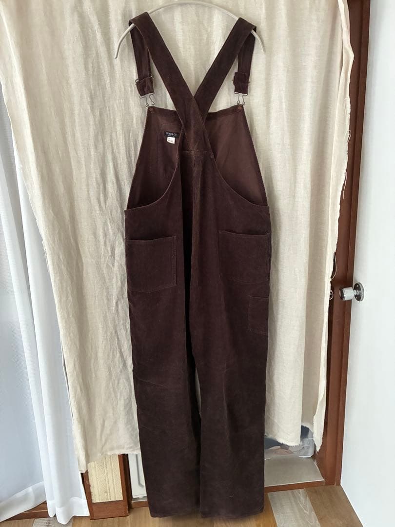 【希少サイズ】LENO&CO コーデュロイ ダークブラウン　オーバーオール　03