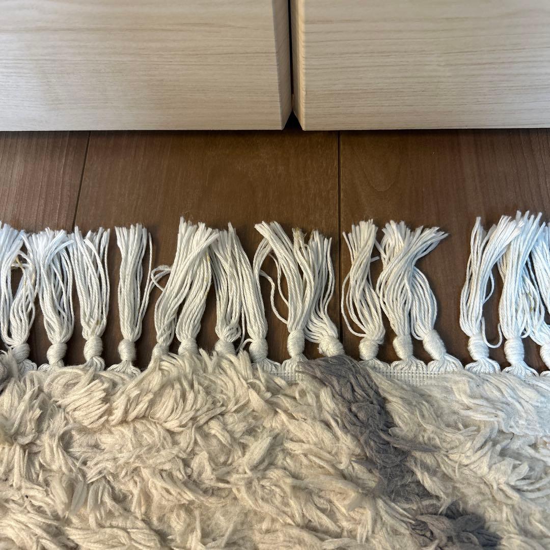 クロス　FAMO クラッシュゲート　ラグ　絨毯　お洒落　白　ラグマット　ふわふわ