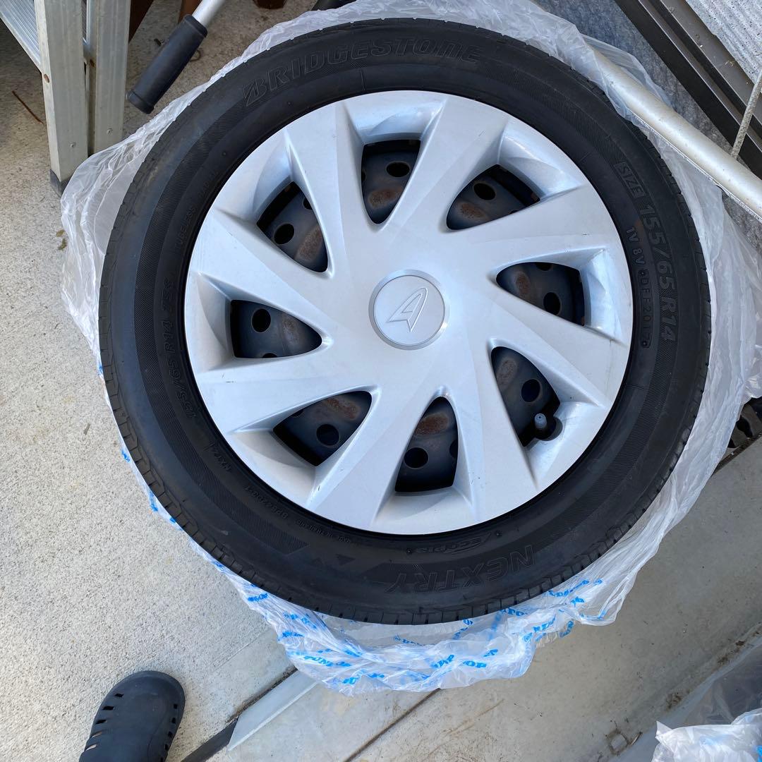 ダイハツタント　ノーマルブリヂストンタイヤ純正ホイール4本セット15565r14