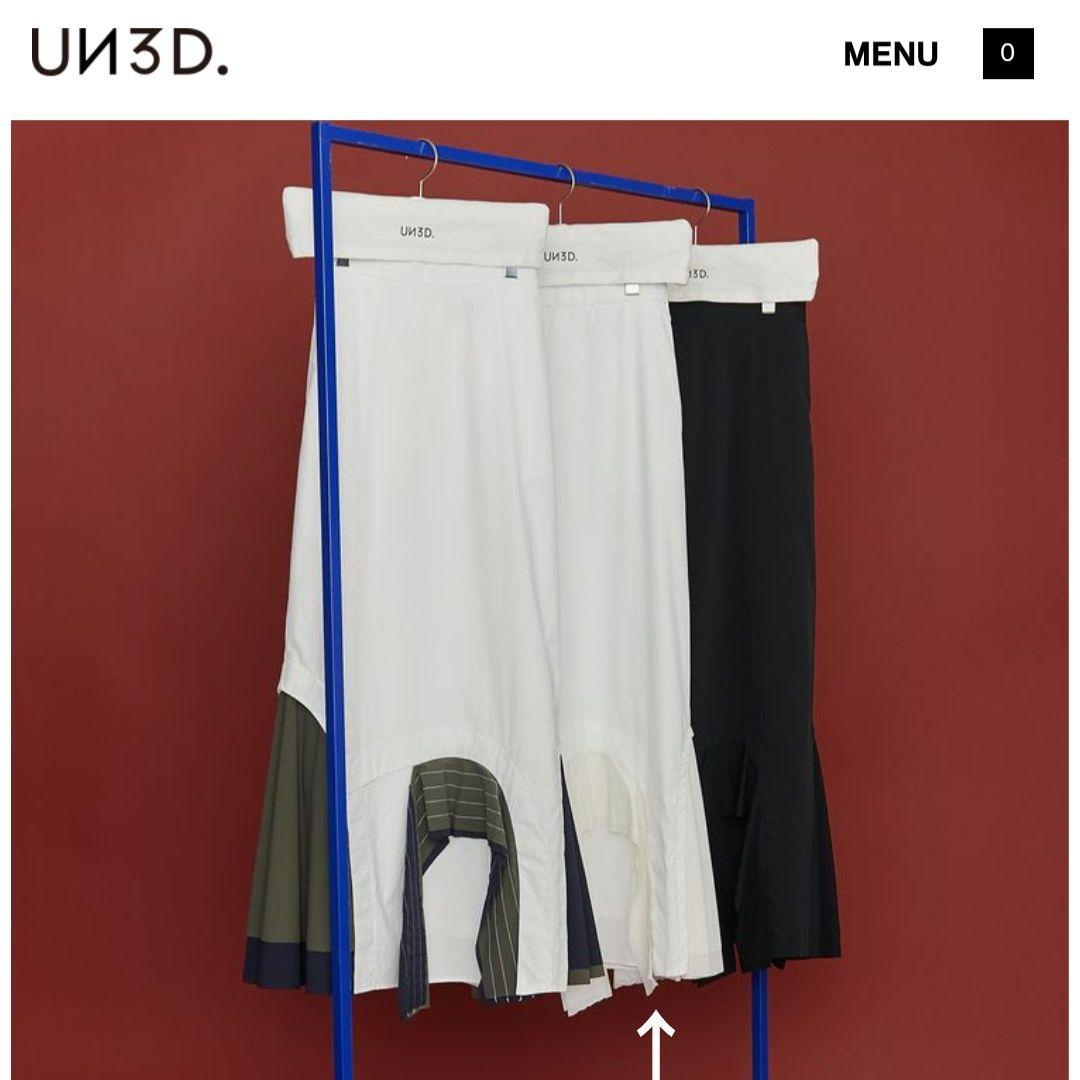 【新品】 UN3D. アンスリード レイヤーパーツスカート 白 ホワイト 36