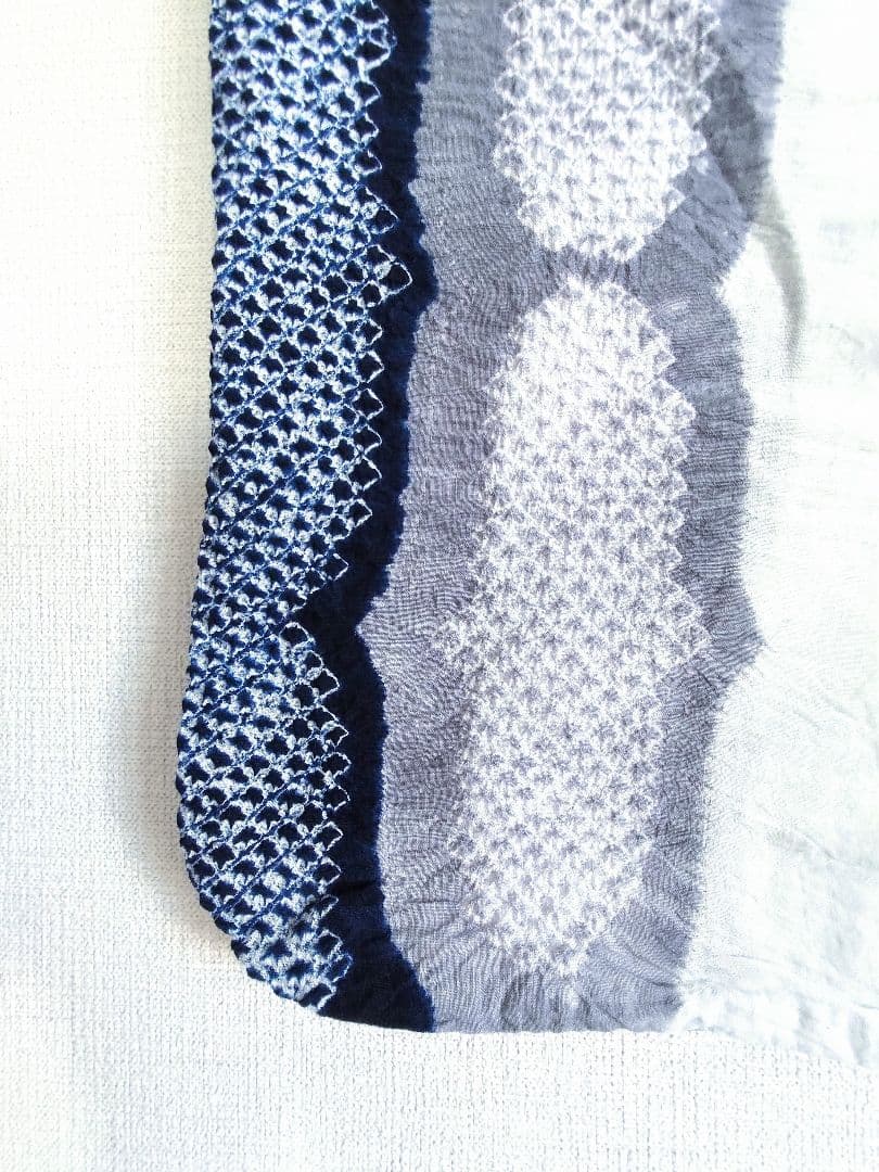 浴衣有松絞り白藍色灰色縦縞花柄ホワイトネイビーグレー紺色単衣木綿着物マーガレット