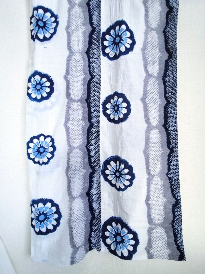 浴衣有松絞り白藍色灰色縦縞花柄ホワイトネイビーグレー紺色単衣木綿着物マーガレット