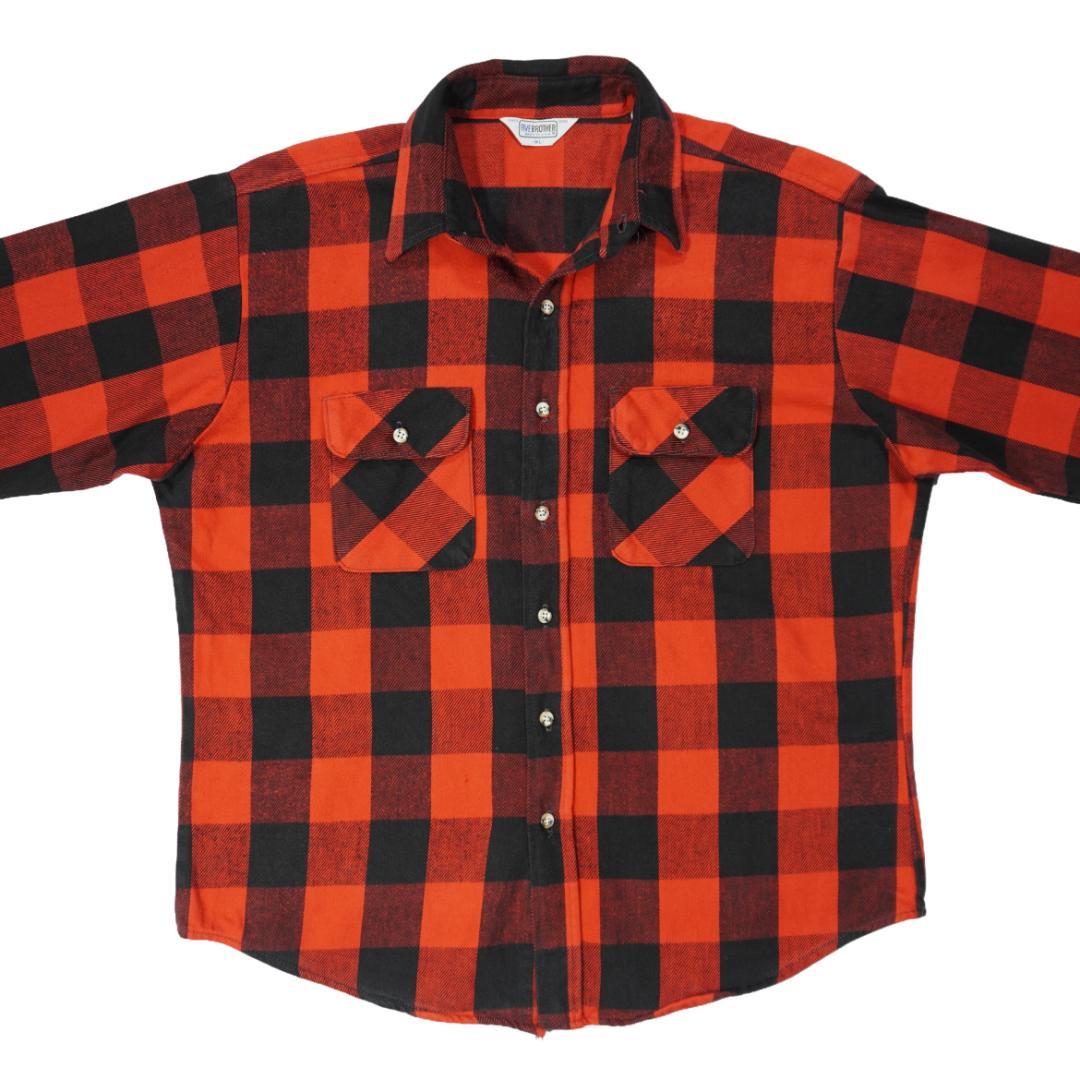 トップス FIVE BROTHER FLANNEL SHIRTS 1970s 1980s