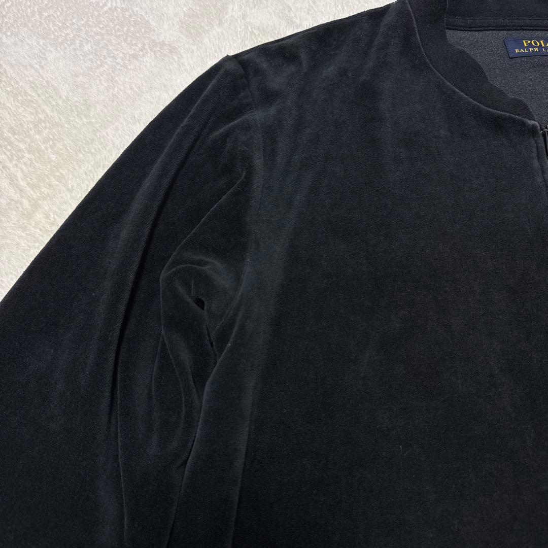 美品 ポロラルフローレン トラックジャケット 現行 L ブラック ベロア 春秋冬