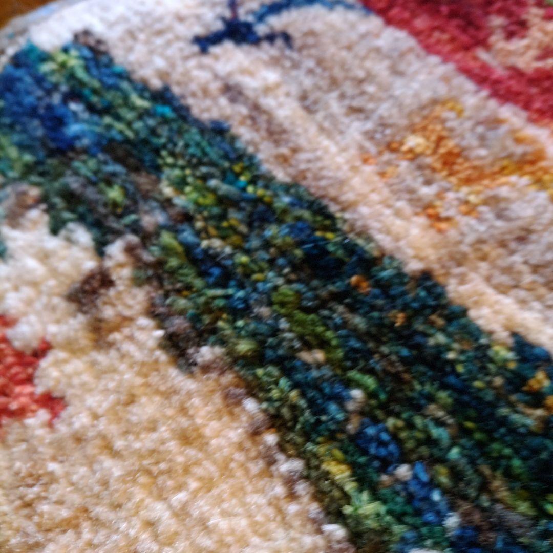 ギャッベ 148×64 イラン 幅広 廊下 草木染 玄関マット 手紬 手織り