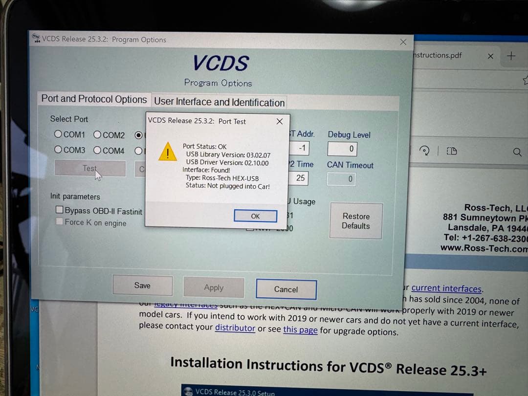 正規品 HEX+CAN USB接続ケーブル Ross-Tech
