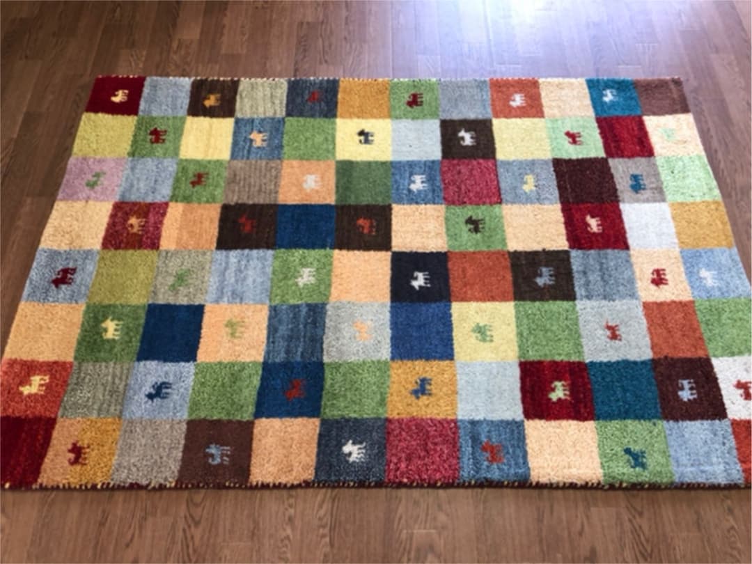 ウールギャベ 手織り 120×180cm センターラグサイズ 新品未使用