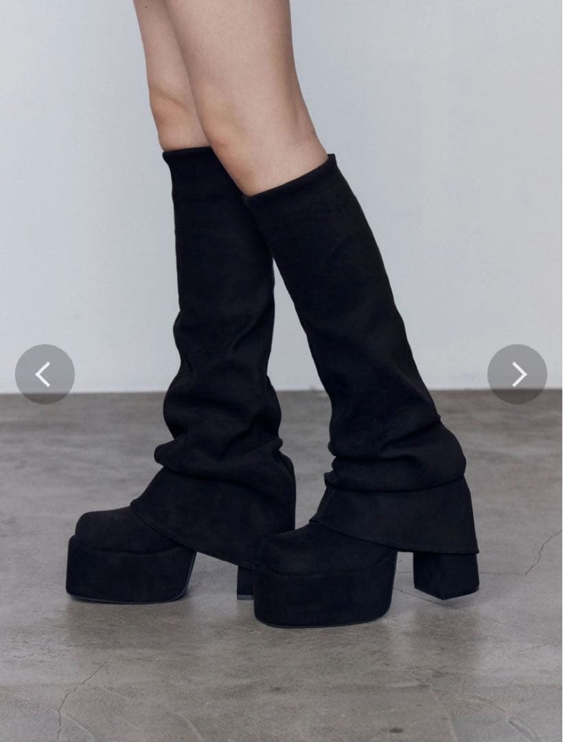 新品 EMODA ルーズフレアカバーブーツ L 黒