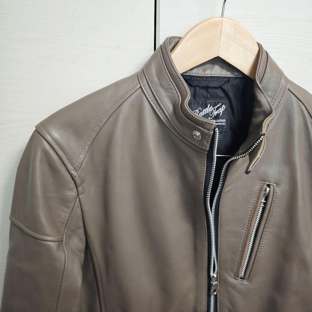 Rattletrap レザーシングルライダース グレー Lサイズ 美品